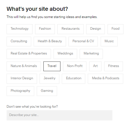 Select The Category Of Website