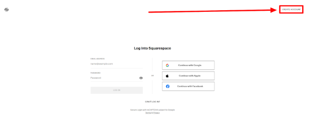 Squarespace Login Page