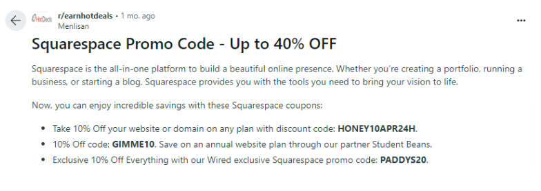 Additional Squarespace Promo Codes
