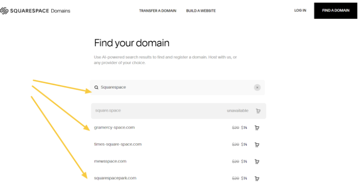 Select Your Desired Domain 