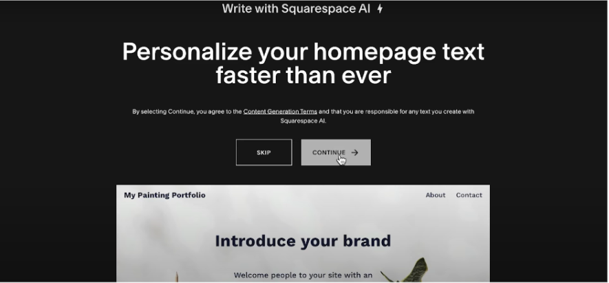 Generate And Edit Copy With Squarespace AI