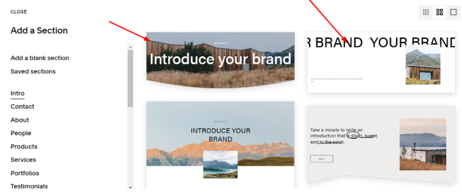 Select Banner or Page Header