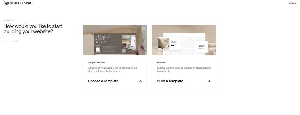 Choose A Template From Squarespace's